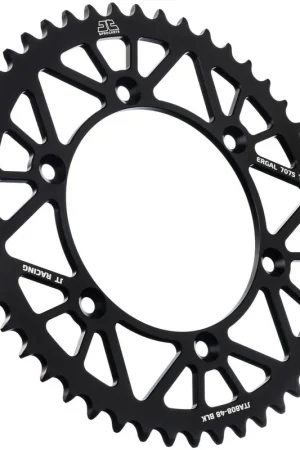 Direct Beschikbaar JT SPROCKETS - REAR RACELITE ALU 48T BLACK, 520 - Sprockets - Lichtgewicht en duurzaam